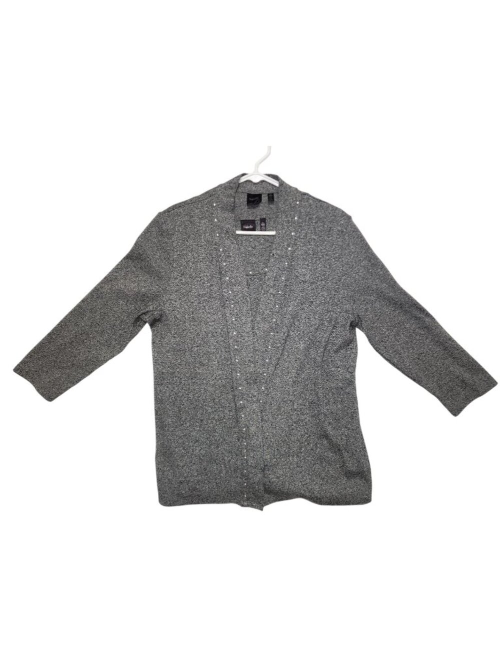 Rafaella Women XL 2PC Knit Top Set Gray Studded 3/4 Sleeve Career Casual